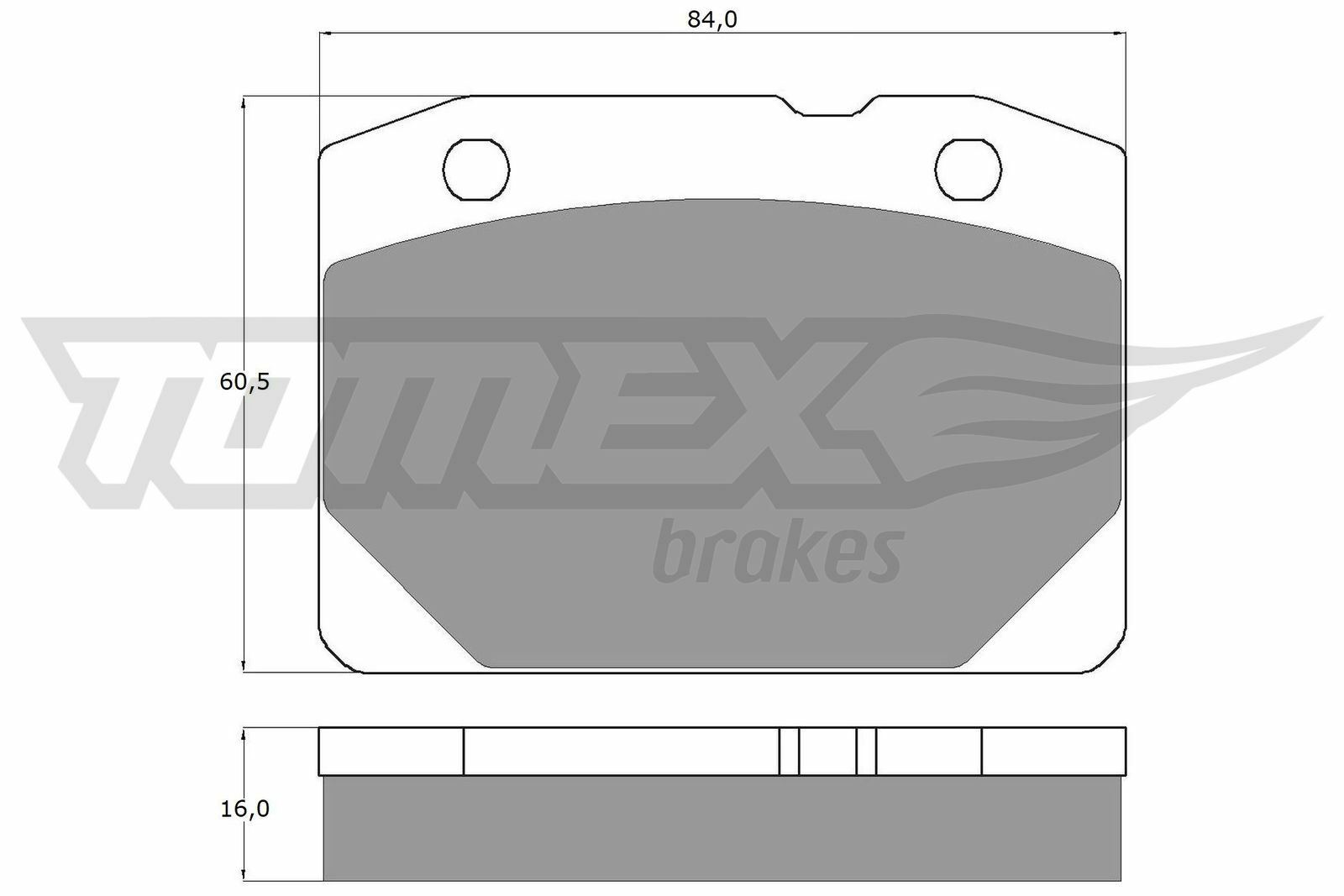 Sada brzdových destiček, kotoučová brzda TOMEX Brakes